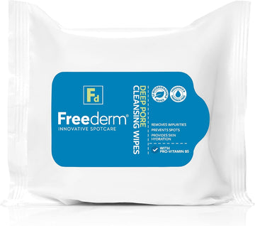 Freederm Fragrance Free Deep Pore Face Cleansing Wipes For Spot Prone Skin, Fights Spot Causing Bacteria, Biodegradable, 25-Count (Pack Of 2)