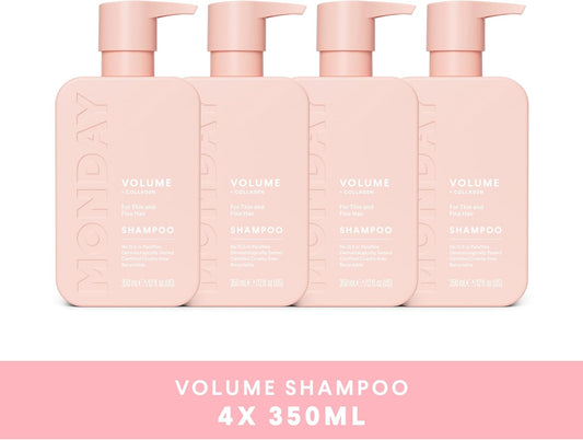 Monday Haircare 4 X 350 Ml Volume Conditioner With Hydrolysed Collagen, Coconut Oil, Shea Butter & Macadamia Oil For Thin, Fine & Flat Hair