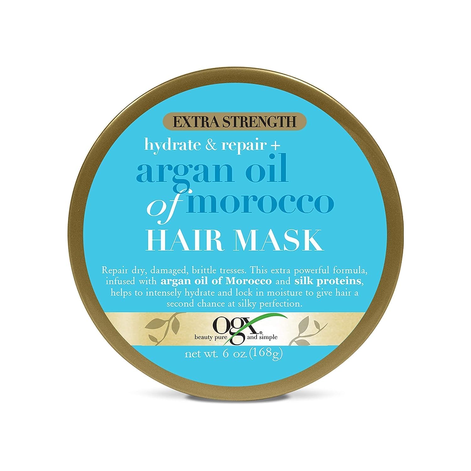 Ogx Extra Strength Hydrate Repair + Argan Oil Of Morocco Hair Mask Deep Moisturizing Conditioning Treatment, Citrus, 6 Ounce