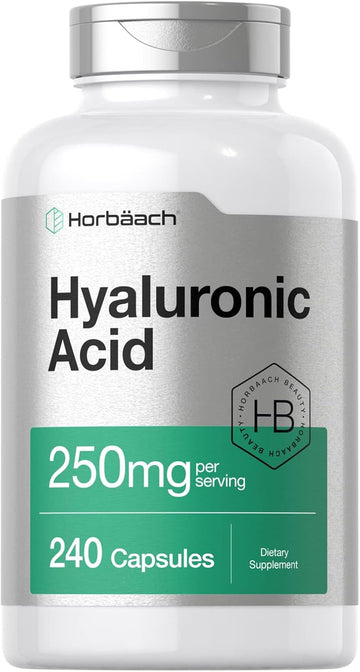 Horbäach Hyaluronic Acid Capsules | 250 Mg | 240 Count | Non-Gmo And Gluten Free Supplement