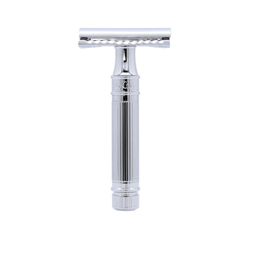 Edwin Jagger Des89Lblamz Classic Long Handled Double Edge Manual Eco-Friendly And Reusable Safety Razor For Men And Women For Shaving Cream Or Soap Fits All De Razor Blades (Lined)