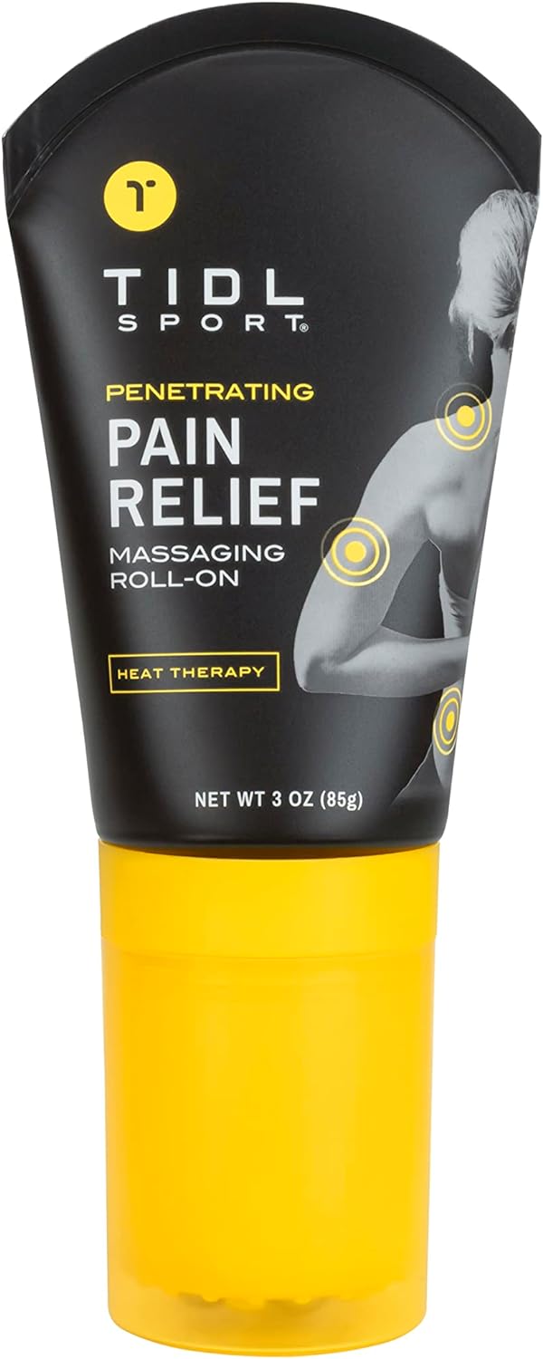 TIDL Roll On Pain Relief with Massager Head - Maximum Strength with Warming Relief - Formulated with Lidocaine and Menthol - Targeted Pain Relief for Muscle and Joint Pain - Plant-Based Formula, 3 oz