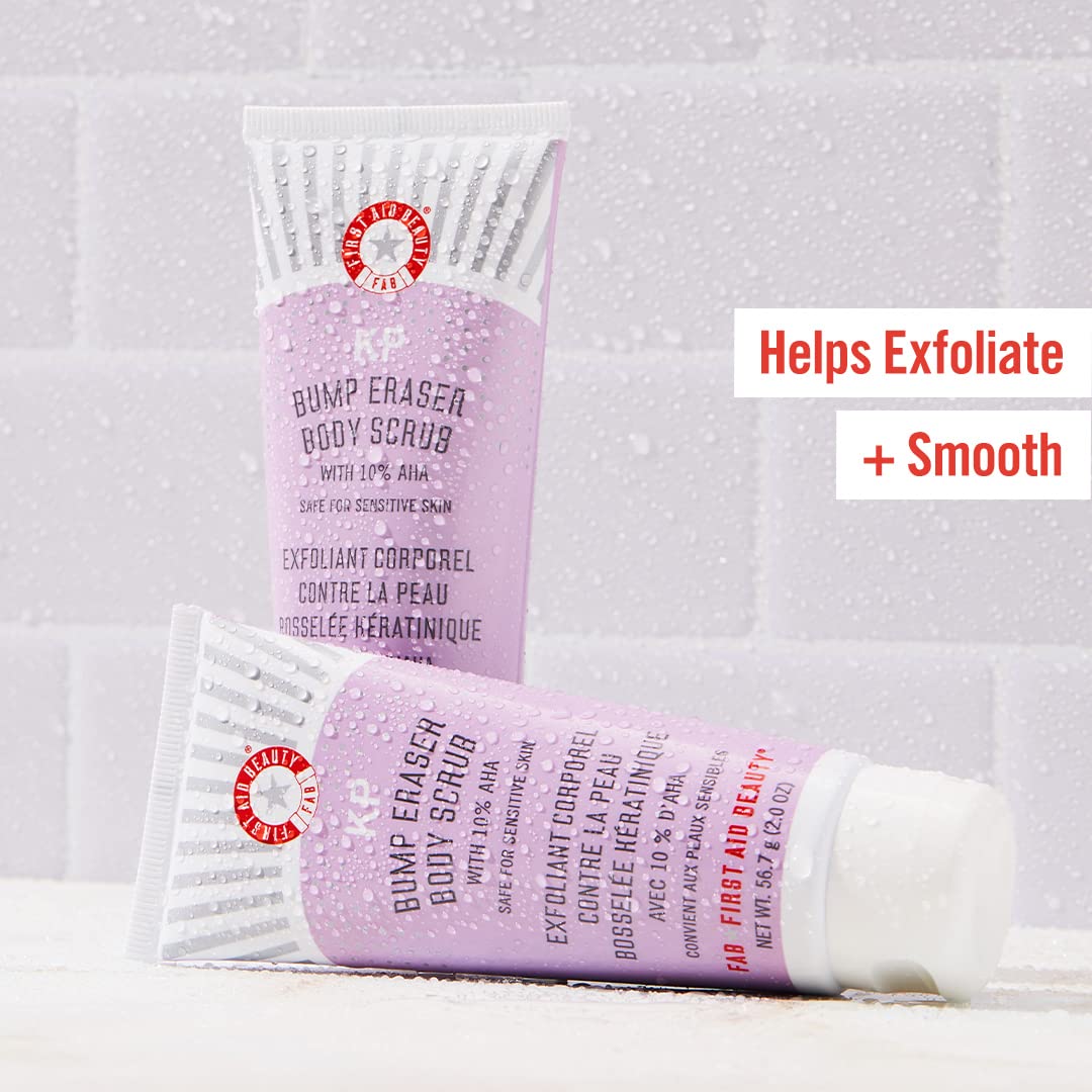 First Aid Beauty Fab Faves Trio: Cleanse & Hydrate Dry, Distressed Skin With Travel Size Essentials, Kp Bump Eraser Body Scrub With 10% Aha, Ultra Repair Cream & Pure Skin Face Cleanser (2 Oz, 3Ct) : Beauty & Personal Care