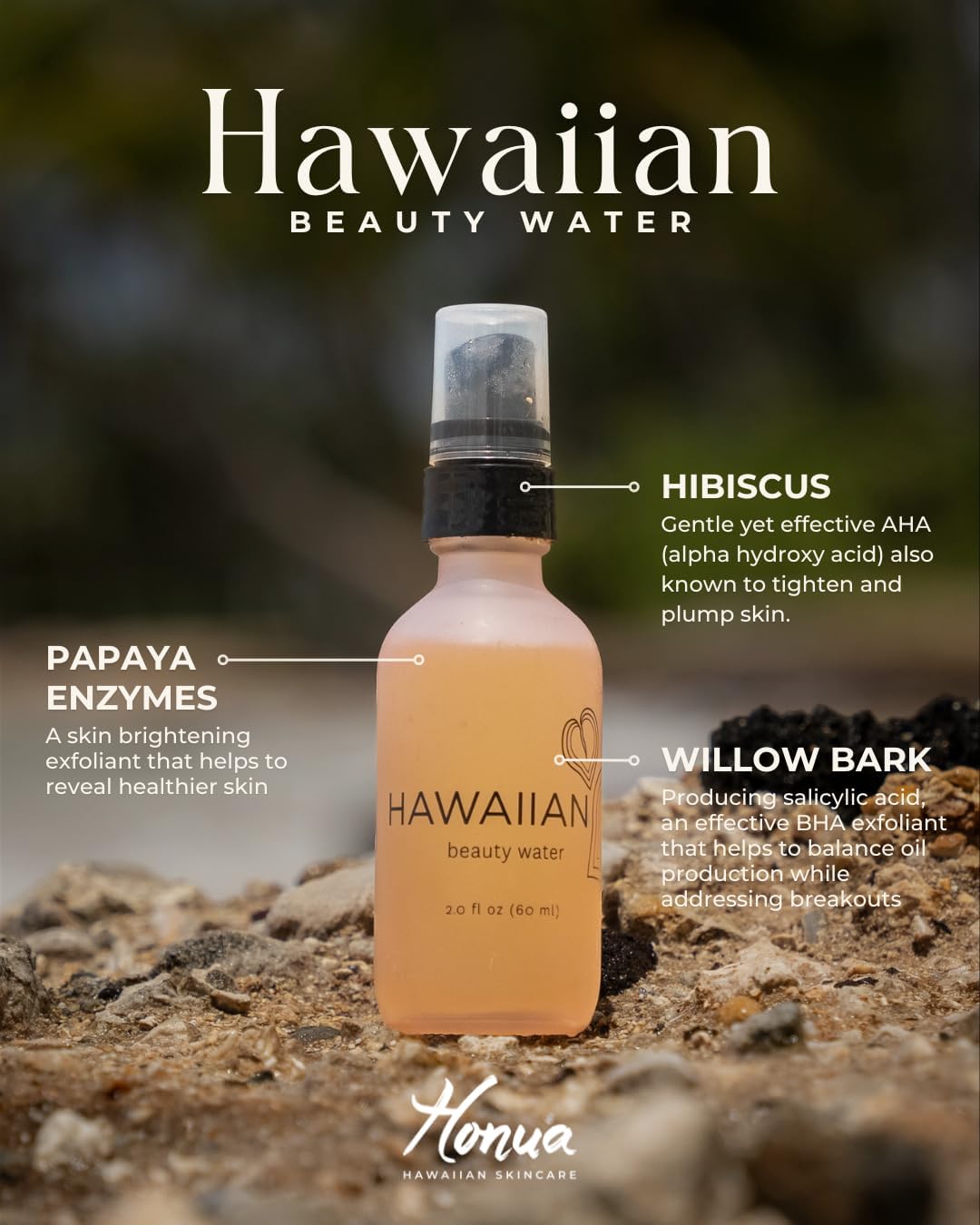 Honua Skincare, Hawaiian Beauty Water, 2 Oz : Beauty & Personal Care