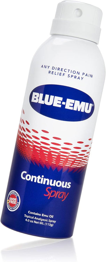 Blue Emu Pain Relief Spray for Muscle, Joint & Bruises Fast Drying Support w/ Emu Oil, 4oz