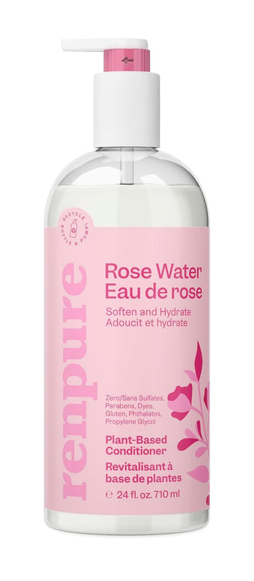 Renpure Rose Water Conditioner, 710Ml, Plant Based Beauty, Soothes Scalp, Hydrates Hair, Nourishes, Free Of Chemicals, For Women