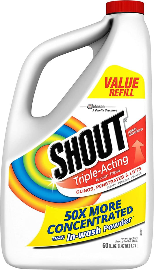 Shout Triple-Acting Liquid Refill, 60 Ounces (Pack of 2)