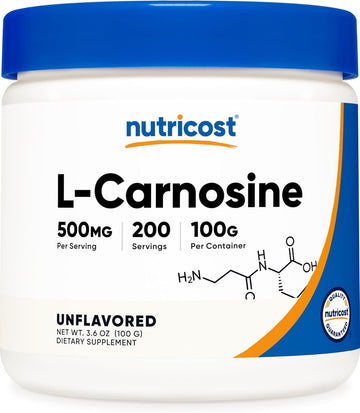 Nutricost L-Carnosine Powder 100 Grams (200 Servings) - Non-Gmo