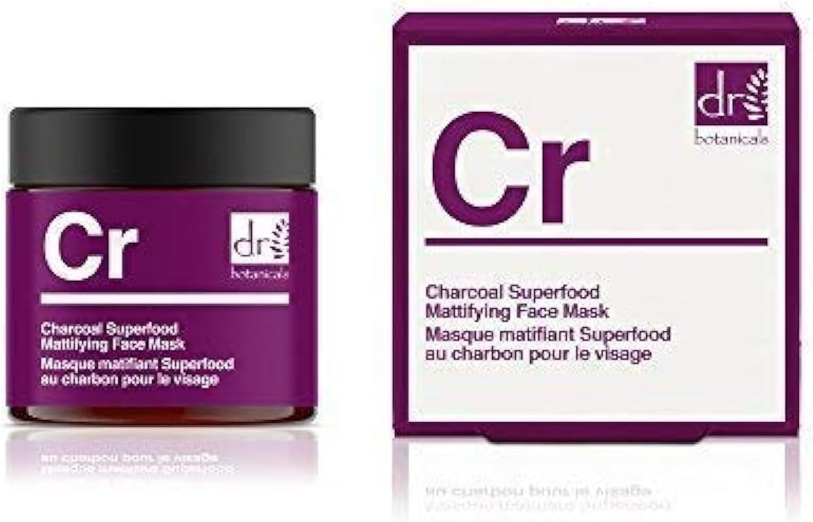 Dr Botanicals Charcoal Superfood Mattifying Face Mask 100% Vegan Skincare (50Ml)