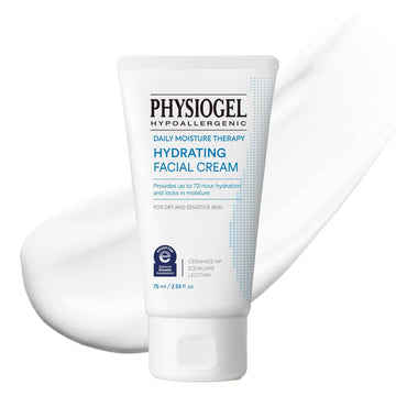 Physiogel Daily Hydrating Facial Moisturizer Lightweight Cream, 72 Hrs Hydration For Dry & Sensitive Skin, Korean Skin Care, Fragrance-Free, Non-Comedogenic, Dermatologist-Tested, Ceramide, Squalane