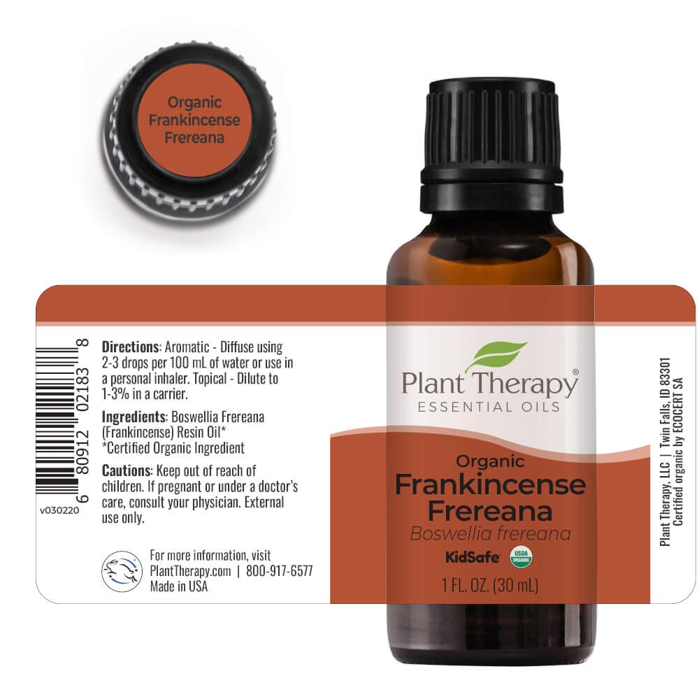 Plant Therapy Organic Frankincense Frereana Essential Oil 100% Pure, USDA Certified Organic, Undiluted, Natural Aromatherapy, Therapeutic Grade 30 mL (1 oz) : Health & Household