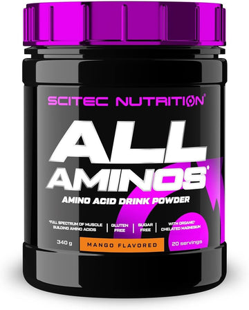 Scitec Nutrition All Aminos – Essential Amino Acids – With Magnesium – Gluten-Free, Sugar-Free – Ideal For Workouts And Recovery, 340 G, Mango
