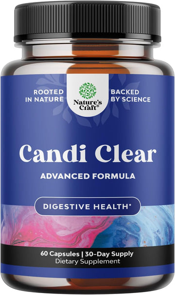 Candida Cleanse Extra Strength Gut Health Supplement - Digestive Enzymes With Probiotics & Prebiotics For Women - Caprylic Acid & Oregano Leaf Herbal Blend For Yeast Infection & Candida Overgrowth