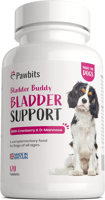 Pawbits 120 Bladder Buddy Support Tablets for Dogs - Dog UTI treatment Food Supplements with Cranberry and D-Mannose to Support Kidney & Urinary Health?PB-BLADDERSUPPORT-120