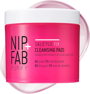 Nip + Fab Saliyclic Fix Night Pads For Face With Hyaluronic Acid, Exfoliating Facial Pad Bha Exfoliant For Skin Hydration Acne Breakouts And Blemishes, 60 Pads, 80 Ml (Pack Of 2)