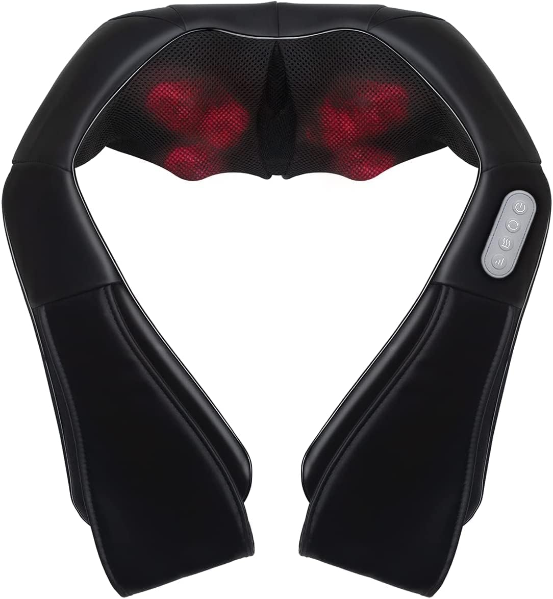Breo Shiatsu Neck & Back Massager with Heat, 3D Deep Kneading, Shoulde
