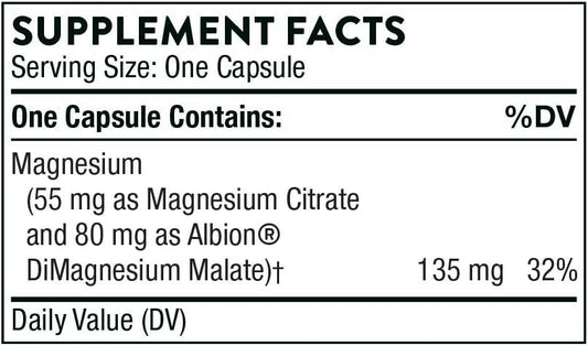 Thorne Magnesium Citramate - Magnesium Supplement With Citrate-Malate - Support Heart, Skeletal Muscles, Cardiac, Lung Function, And Bone Density - Gluten-Free, Dairy-Free, Soy-Free - 90 Capsules