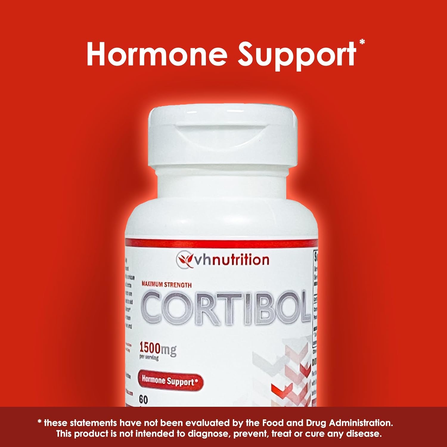 VH Nutrition CORTIBOL | Cortisol Manager* Supplement | Maximum Strength Adrenal Support* for Men and Women | Rhodiola, Cordyceps, and Eleuthero | 60 Capsules : Health & Household