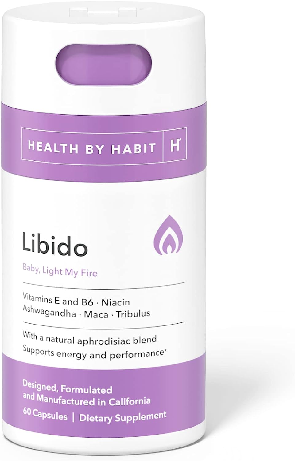 Health By Habit Libido Blend (60 Capsules) - Natural Aphrodisiac Blend With Maca, Ashwagandha, Vegan, Non-Gmo, Sugar-Free (1 Pack)
