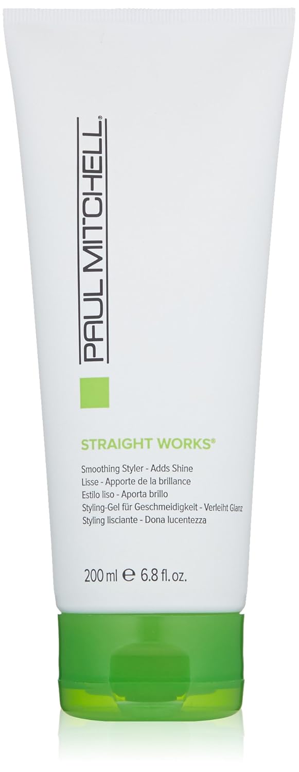 Paul Mitchell Straight Works Hair Gel, Smoothing Styler, Adds Shine, For Frizzy Hair, 6.8 Fl. Oz