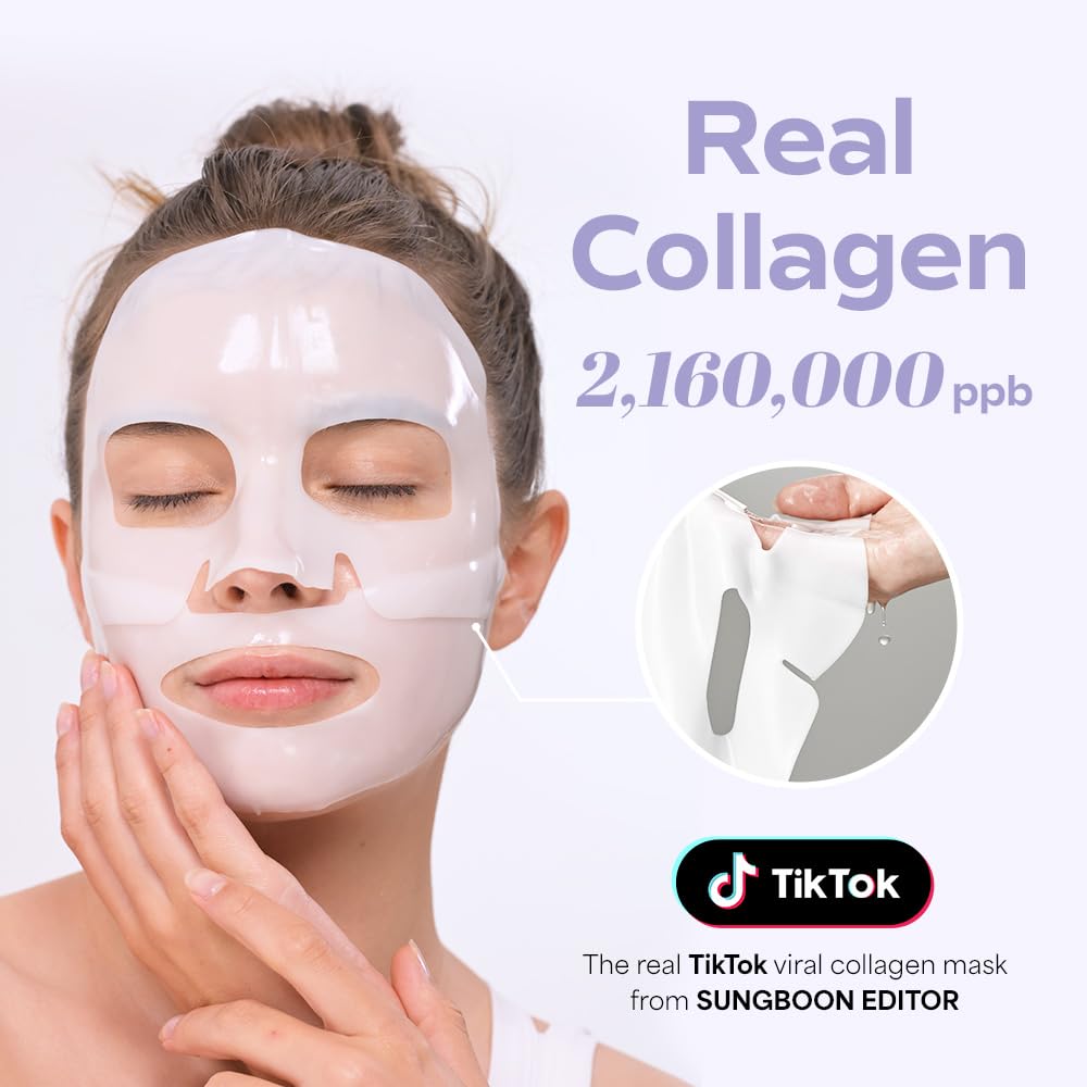 Sungboon Editor Collagen Boosting Trio: Deep Collagen Mask (4Ea) & Serum Mist & Cream In Serum, Best Korean Glass Skin Care Set, Gifts For Mom, Christmas Gifts For Women