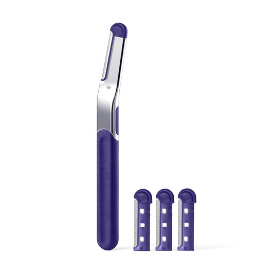 Flamingo Dermaplane Razor Kit, Includes 1 Dermaplane Handle With Blade Cover And 4 Refillable Razors