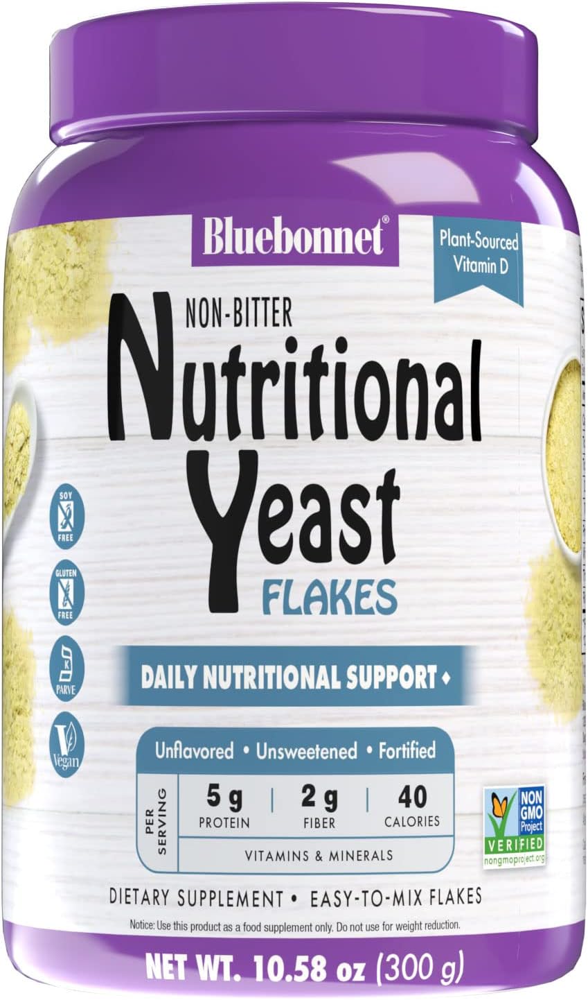 Bluebonnet Nutrition Non-Bitter Nutritional Yeast Flakes - Plant-Sourc