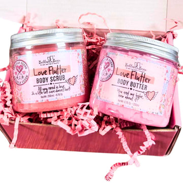 Bella And Bear Love Flutter Gift Set | Body Scrub | Body Butter | Valentines Gift For Her