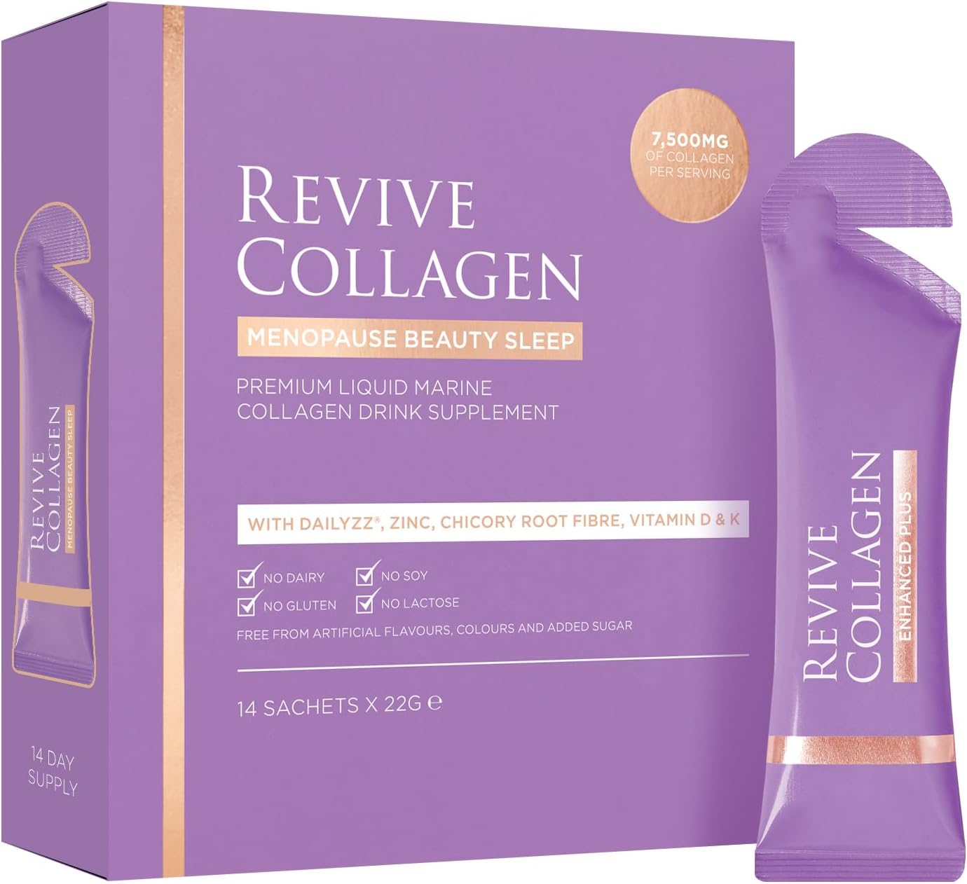 Revive Collagen Premium Menopause Range - Hydrolysed Liquid Marine Collagen Drink (28, Beauty Sleep)