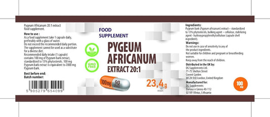 Hepatica Pygeum Africanum – 2000Mg Equivalent (100Mg 20:1 Extract) | 90 Vegan Capsules | 13% Phytosterols | High-Strength Prostate & Urinary Health Support | 3Rd Party Lab Tested