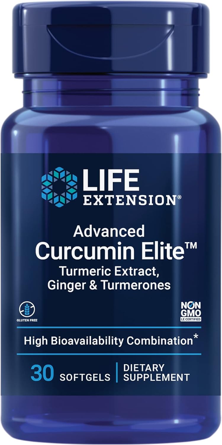 Life Extension Advanced Curcumin Elite Turmeric Extract, Ginger & Turmerones – For Healthy Inflammatory & Immune Response And Cardiovascualr & Brain Health – Gluten-Free, Non-Gmo – 30 Softgels