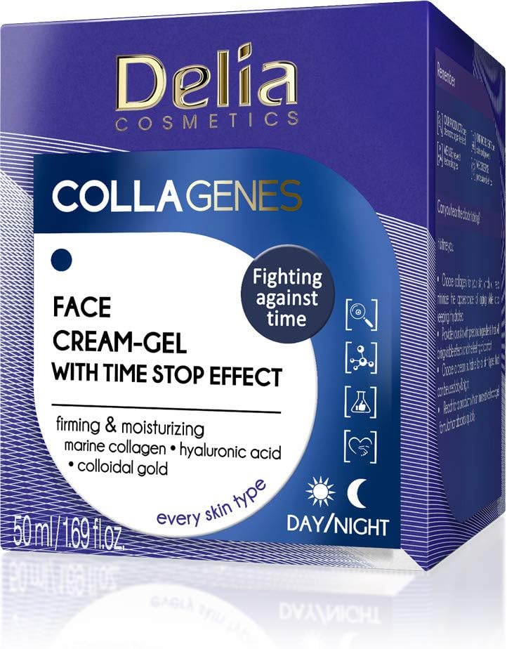 Delia Cosmetics - Collagenes Face Cream Gel - Antioxidant Complex Coloidal Gold & Collagen - Firm, Soft Skin - Anti Aging - Day & Night - 50ml : Amazon.co.uk: Beauty
