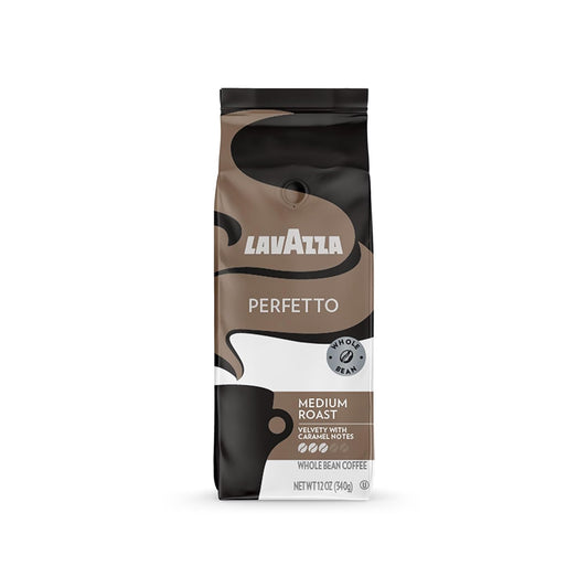 Lavazza Perfetto Whole Bean Coffee Blend Dark Roast , 12 Ounce 100% Arabica, Full-bodied dark roast with bold, dark flavor and notes of caramel