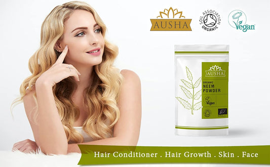 Ausha Organic Neem Powder 100G | Uk Certified Organic By Soil Association