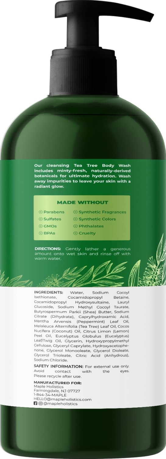 Shampoo Conditioner and Body Wash Set - Volumizing Biotin Shampoo and Conditioner and Hydrating Tea Tree Body Wash - Moisturizing Sulfate Free Shower Set Infused with Natural Oils for Men and Women : Beauty & Personal Care