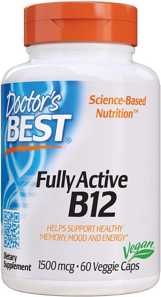 Doctor'S Best Fully Active B12 1500 Mcg, Non-Gmo, Vegan, Gluten Free, Supports Healthy Memory, Mood And Circulation, 60 Count