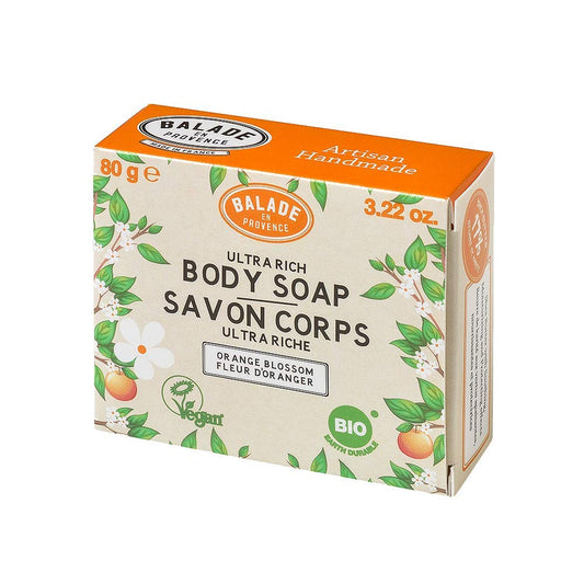 Handmade Organic Hand Soap Bar, Orange Flower - Nourishing Shea Butter Formula For Soothing Skin Protection, Zero Waste, No Sulfates, Vegan Certified, 3.22 Oz