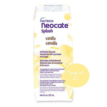 Neocate Splash - Ready-To-Feed Hypoallergenic Amino Acid-Based Toddler And Junior Formula - Vanilla - 8 Fl Oz (Case Of 27)