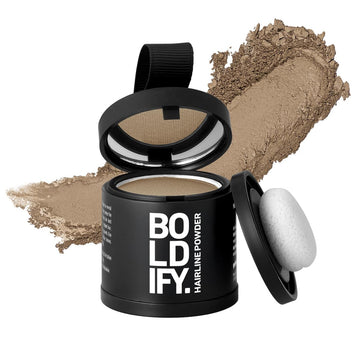Boldify Hairline Powder - Root Touch Up Hair Color For Gray Coverage - Bald Spot Concealing Hair Powder For Women & Men - 48-Hour Stain-Proof - Dark Brown