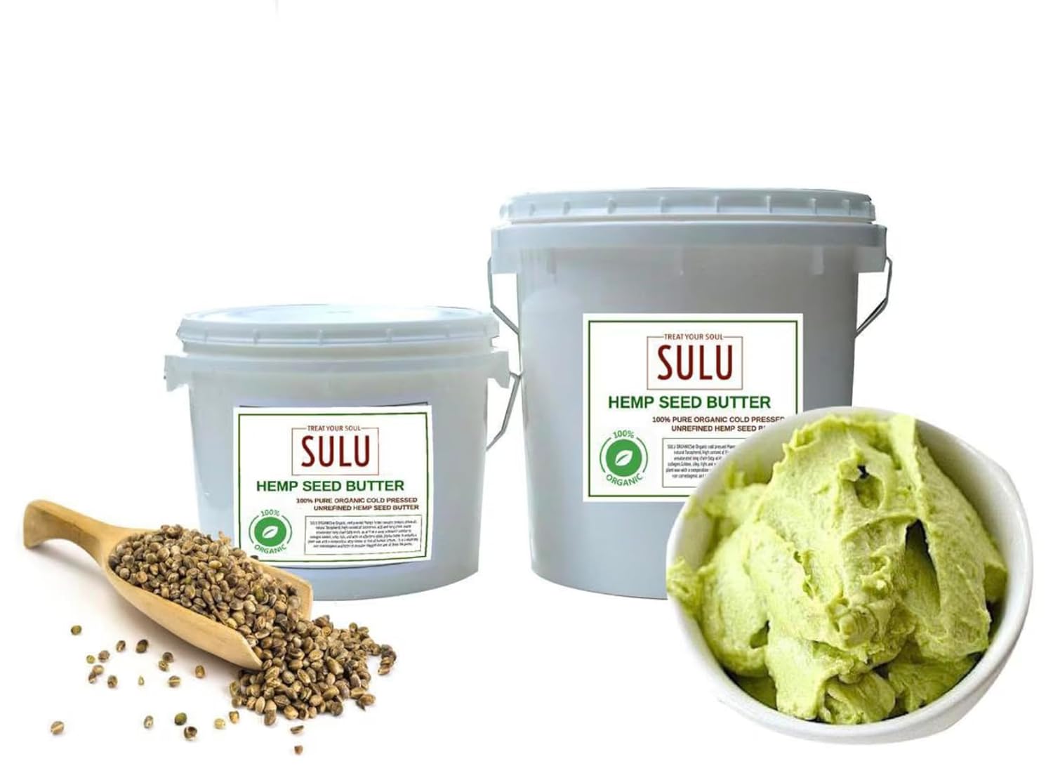 SULU ORGANICS 3 lbs Pure USDA Organic Unrefined Cold Pressed Hemp Seed Butter : Beauty & Personal Care