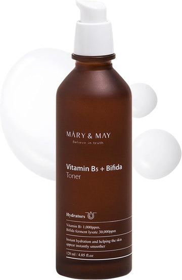 Mary&May Vitamin B5 + Bifida Toner - Nourishing Face Toner For Enhanced Skin Barrier Strength And Moisture Retention - 30,000Ppm Bifida Fermentation & 1,000Ppm Vitamin B5, 4.06 Fl.Oz