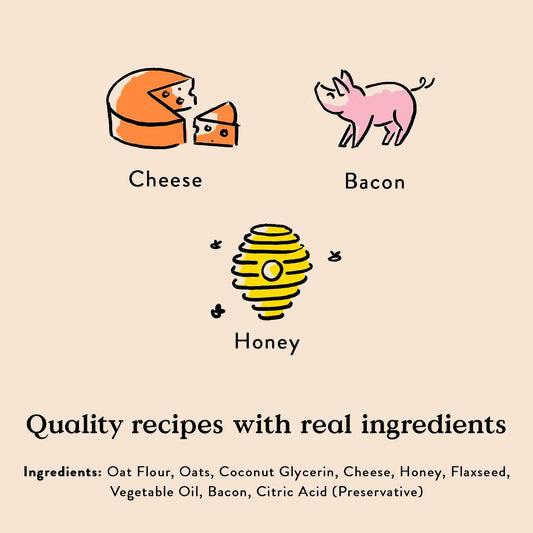 Bocce'S Bakery Pizza Our Heart Treats For Dogs, Wheat-Free Everyday Dog Treats, Made With Real Ingredients, Baked In The Usa, All-Natural Soft & Chewy Cookies, Cheese & Bacon, 6 Oz