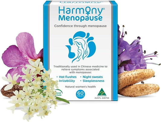 Harmony - Menopause Supplements for Women, Support for Hot Flashes & Irritability, Vitamin D, Magnesium & Calcium, 120 Tablets