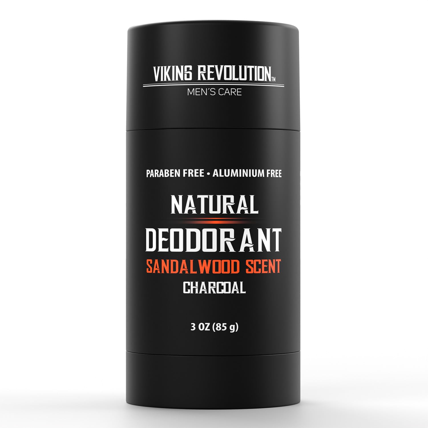 Viking Revolution Sandalwood Natural Deodorant For Men - With Shea Butter, Coconut Oil, Baking Soda, Beeswax - Aluminum-Free Charcoal Deodorant (3Oz)