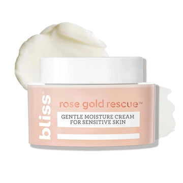 Bliss Rose Gold Rescue Moisturizer - 1.5 Oz - Gentle Face Cream - Soothing Rose Water & Nourishing Colloidal Gold for Sensitive Skin - Fragrance-Free - Clean - Vegan & Cruelty-Free