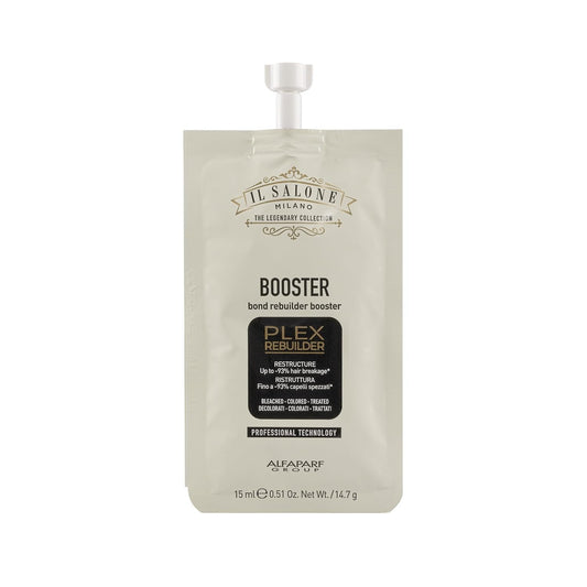 Il Salone Milano Plex Rebuilder Booster - Bonding & Hair Treatment For Enhanced Hair Color, Shine, And Softness - 4 X (0.51 Oz / 15 Ml)