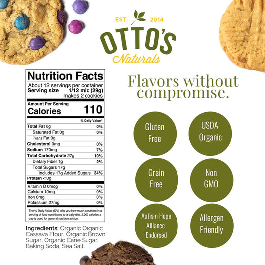 Otto’s Naturals Grain-Free Ultimate Cookie Mix, Made with Organic Cassava Flour, Gluten-Free All-Purpose Cookie Mix, Non-GMO Verified, 12.2 Oz Bag (Pack of 4)