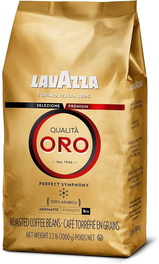 Lavazza Qualitã Oro Whole Bean Blend, Medium Roast, 2.2 Pound (Pack Of 1) ,100% Arabica, Central America & African Highland Origins, Fruity & Aromatic