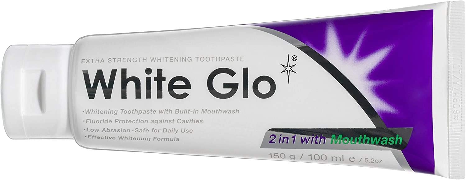 White Glo 2-In-1 Whitening Toothpaste With Mouthwash, 100 Ml, Pack Of 6