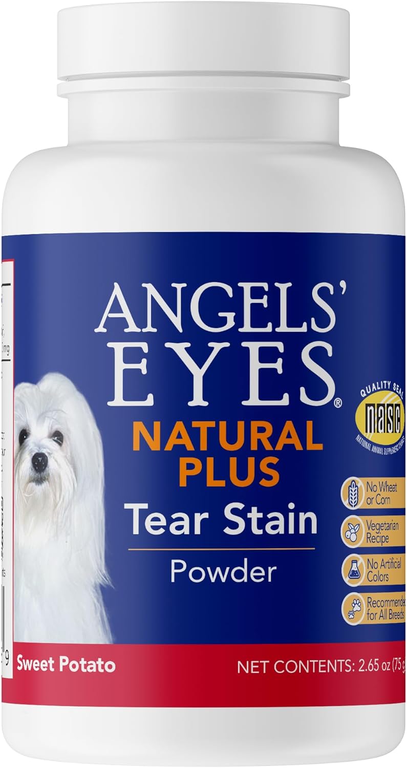 Angels’ Eyes Natural Plus Tear Stain Prevention Sweet Potato Powder for Dogs |All Breeds|No Wheat No Corn|Daily Support for Eye Health| Proprietary Formula|Limited Ingredients| Vegetarian|Nt 75g
